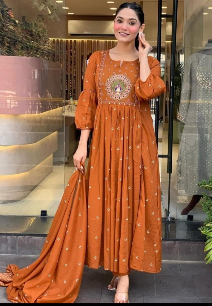 Rust cotton suit